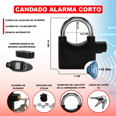 Candado Alarma Seguridad