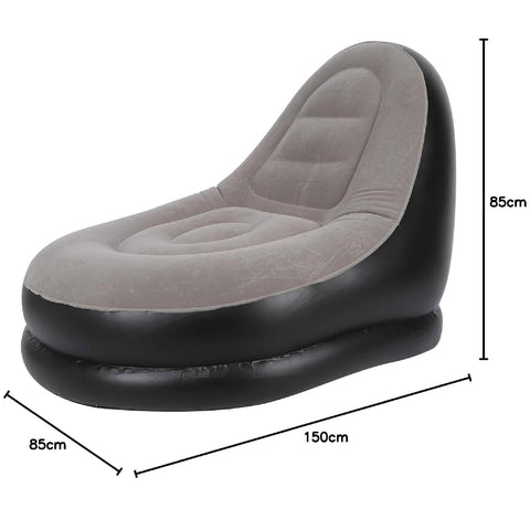 Sillón Sofá Inflable 2 Piezas Reposa Pies Con Inflador